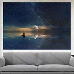 milky way galaxy canvas art, space photography nasa abstract space prints nebula photo space decor h
