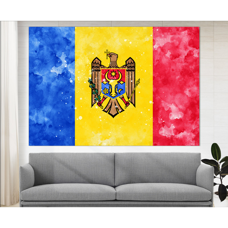 Moldova Flag Canvas Print, Moldova Wall Art, Flag of Moldova Print.jpg