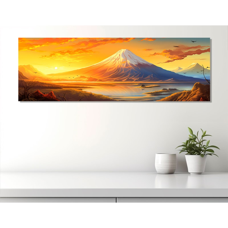 Mount Fuji Canvas Print, Japan Wall Art, Large Mount Fuji Wall Decor, Framed and Ready to Hang.jpg