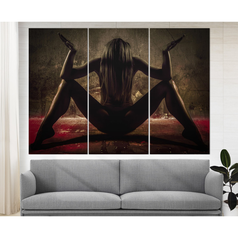 Naked Woman Canvas Print, Erotic Wall Art, Horror Erotic, Sexy Canvas Print, Abstract Nude Print, Large Erotic Poster Sexy Wall Decor.jpg