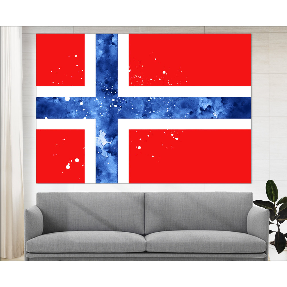 Norway Flag Canvas Print, Norway Wall Art, Flag of Norway Print.jpg