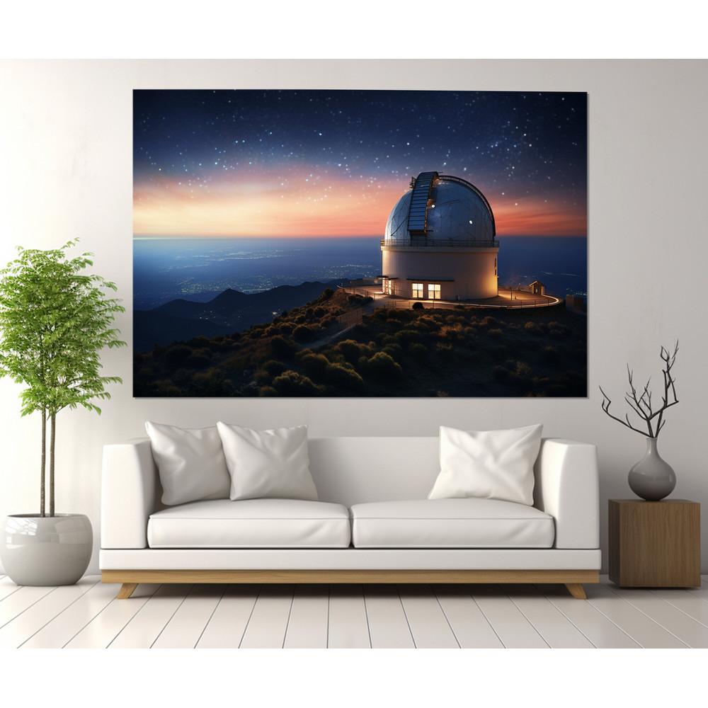 Observatory Canvas Print, Astronomy Canvas Art, Astronomy Painting, Astronomer Gift, Framed and Ready to Hang.jpg