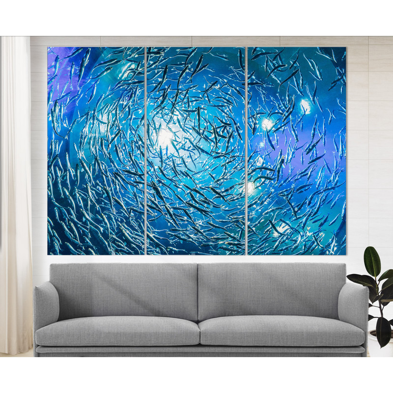 Ocean Underwater Canvas Print, Ocean Wall Art, Office Wall Decor, Wild Fish, Diver Gift, Diving Photography.jpg