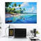 Paradise Beach Painting Canvas Print, Beach Wall Art, Tropical Coast Painting, Framed and Ready to Hang.jpg