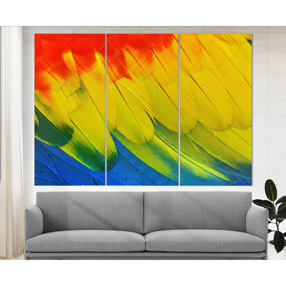 Parrot Feather Abstract Canvas Print, Exotic Wall Art, Abstract Decor Colorful Parrot Poster, Birds Wall Art.jpg