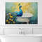Peacock in the Bathtub Painting Canvas Print, Bathroom Wall Art, Bathroom Wall Decor, Nursery Canvas Art, Baby Room Decor.jpg