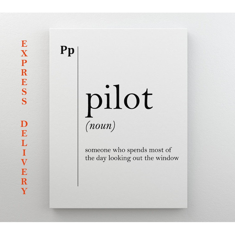 Pilot Canvas Art Pilot Definition Print Pilot Gift Coworker Gift Military Gift Aviation Wall Art Professions Home Office Decor Scandinavian.jpg