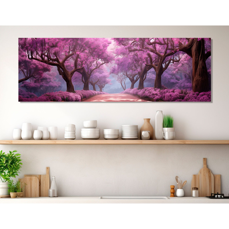 Pink Blossom Trees Canvas Print, Abstract Spring Wall Art, Pink Trees Painting, Nature Canvas Art, Framed and Ready to Hang.jpg