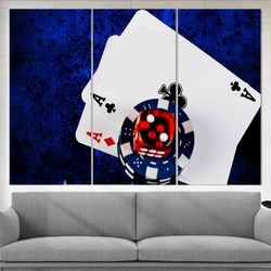 poker wall art, poker player gift, poker canvas print, poker wall decor, casino decor