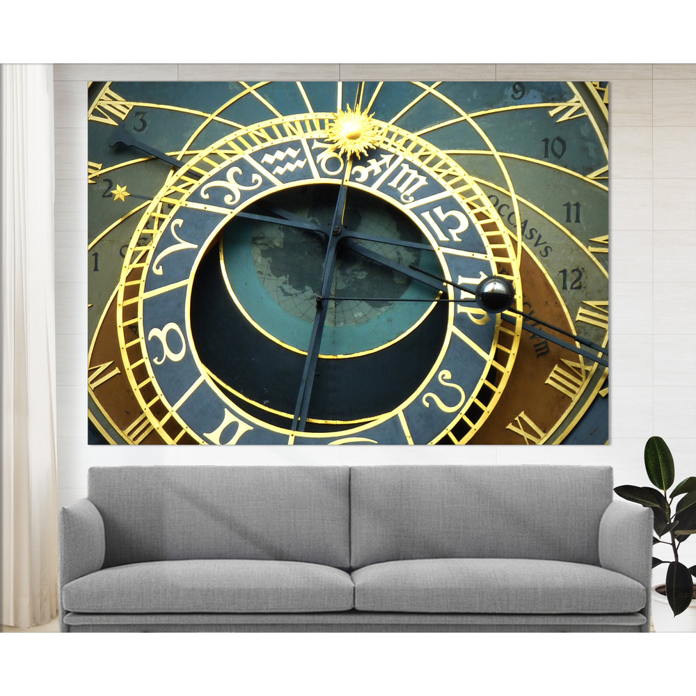 Prague Clock Canvas Print, Czech Wall Art, Prague Clock Photo, Prague Architecture, Orloj Canvas Art.jpg