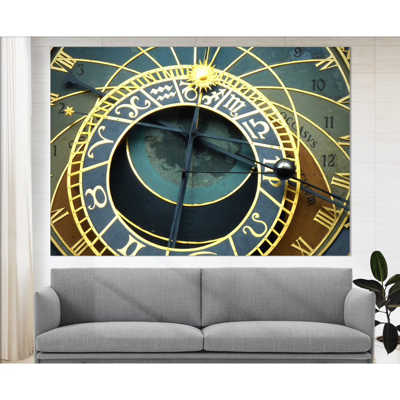 Prague Clock Canvas Print, Czech Wall Art, Prague Clock Photo, Prague Architecture, Orloj Canvas Art.jpg