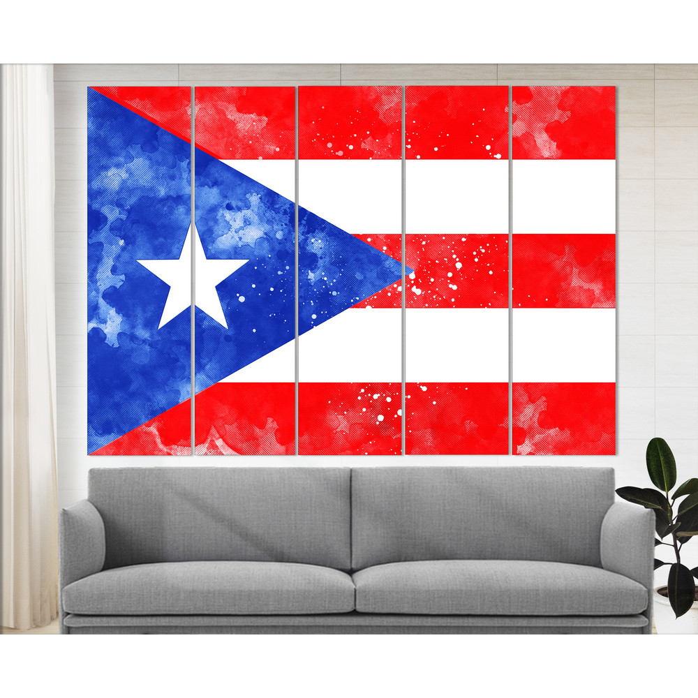 Puerto Rico Flag Canvas Print,Puerto Rico Wall Art, Flag of Puerto Rico Print.jpg