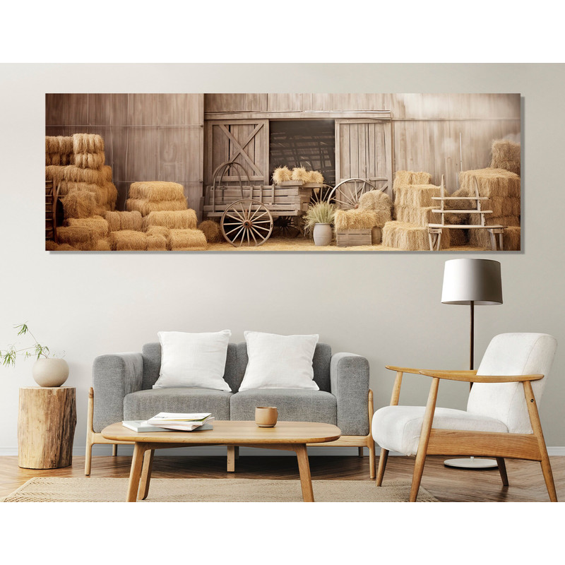 Rustic Hayloft Painting Canvas Print, Farm Wall Decor, Large Farmhouse Wall Art, Farmer Gift, Framed and Ready to Hang.jpg