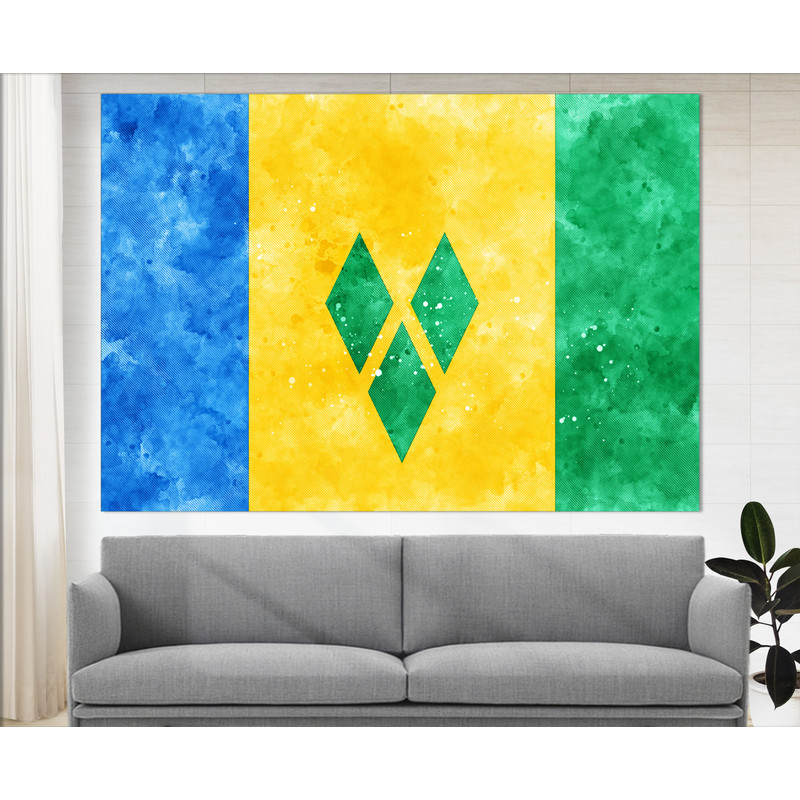 Saint Vincent and the Grenadines Flag Canvas Print, Saint Vincent and the Grenadines Wall Art, Saint Vincent Print.jpg