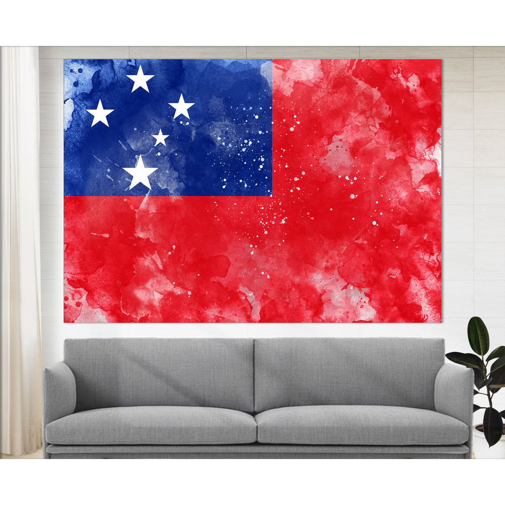 Samoa Flag Canvas Print, Samoa Wall Art, Flag of Samoa Print.jpg