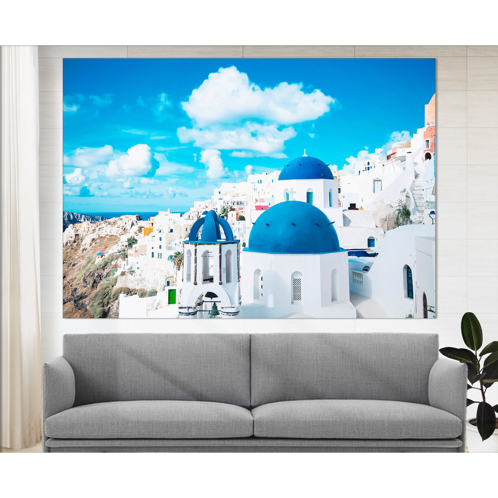 Santorini Canvas Art, Oia Village on Santorini Island in Greece Canvas Print, Greek Wall Art, Greece Print, Santorini Photo.jpg