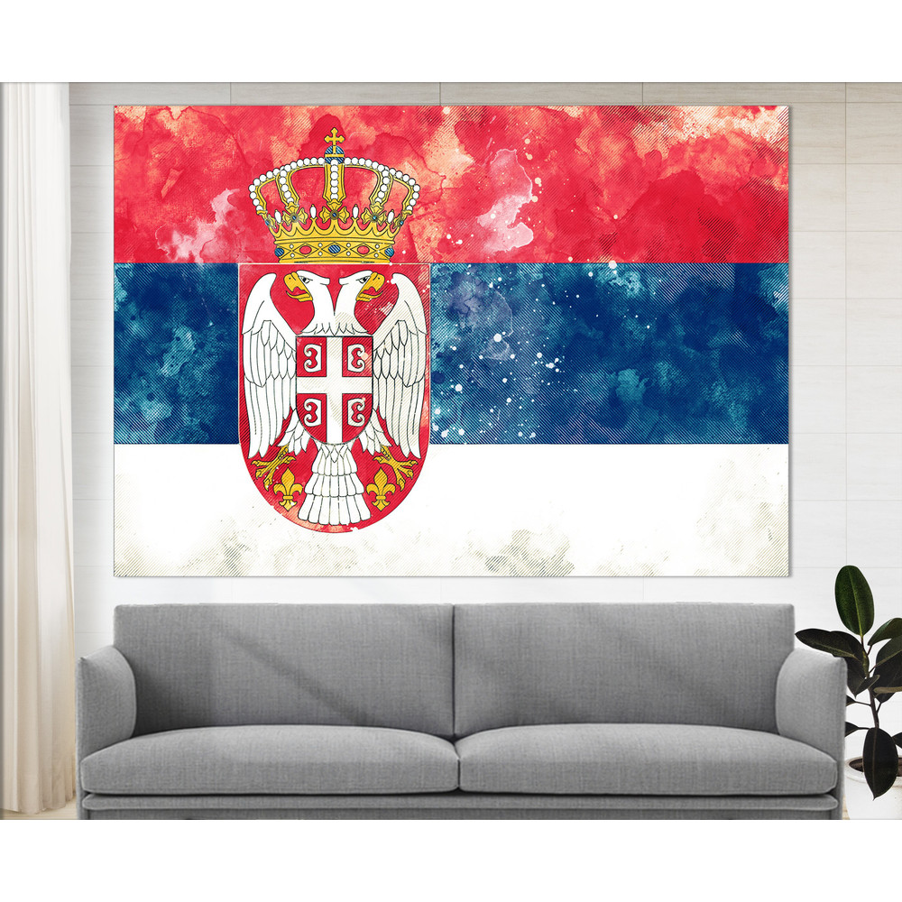 Serbia Flag Canvas Print, Serbia Wall Art, Flag of Serbia Print.jpg