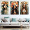 Set of 3 Beautiful Floral Women Paintings, Boho Wall Art, Boho Style Spirits of the Forest Canvas Prints, Framed and Ready to Hang.jpg
