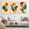 Set of 3 Boho Leaves Printed Paintings, Boho Wall Art, Abstract Autumn Leaves Canvas Art, Boho Wall Decor, Framed and Ready to Hang.jpg