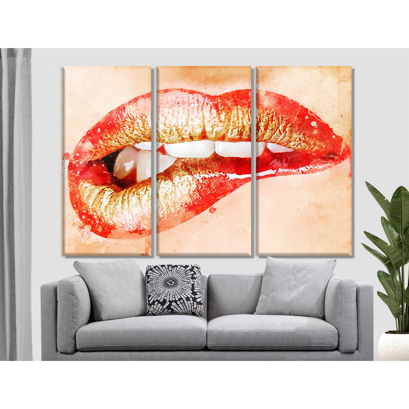 Sexy Lips Watercolor Painting Canvas Print, Erotic Wall Art, Make Up Wall Art, Beauty Studio Decor, Fashion Wall Art.jpg