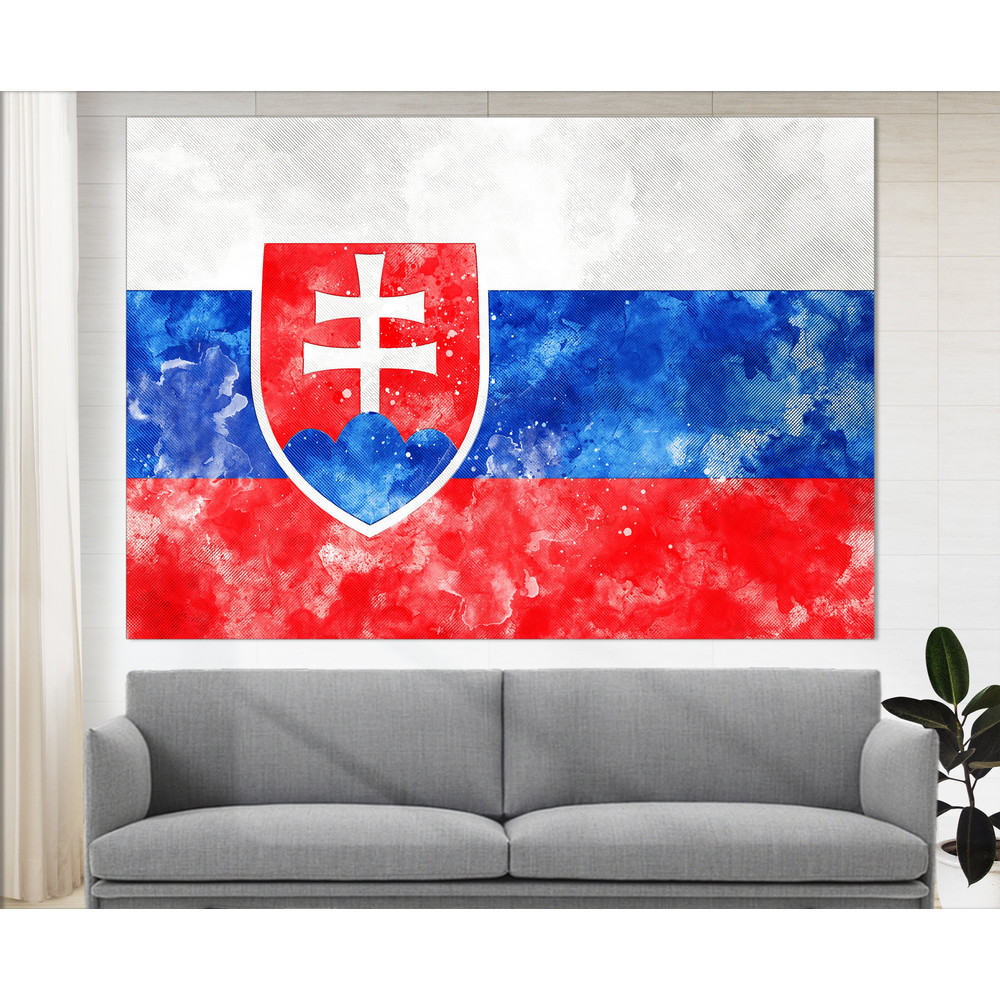 Slovakia Flag Canvas Print, Slovakia Wall Art, Flag of Slovakia Print.jpg