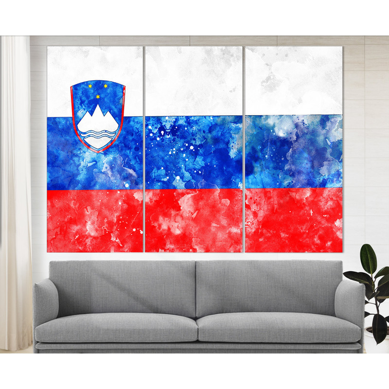 Slovenia Flag Canvas Print, Slovenia Wall Art, Flag of Slovenia Print.jpg