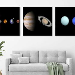 solar system wall art, planets of solar system canvas print, space wall art, planets wall art, space