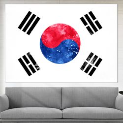 south korea flag canvas print, south korea wall art, flag of south korea print
