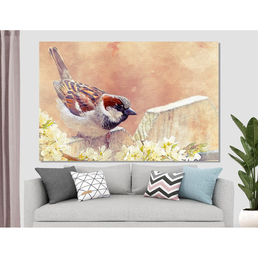 Sparrow Watercolor Canvas Art, Sparrow Print, Wild Nature Wall Art, Bird Poster, Birds Wall Art.jpg