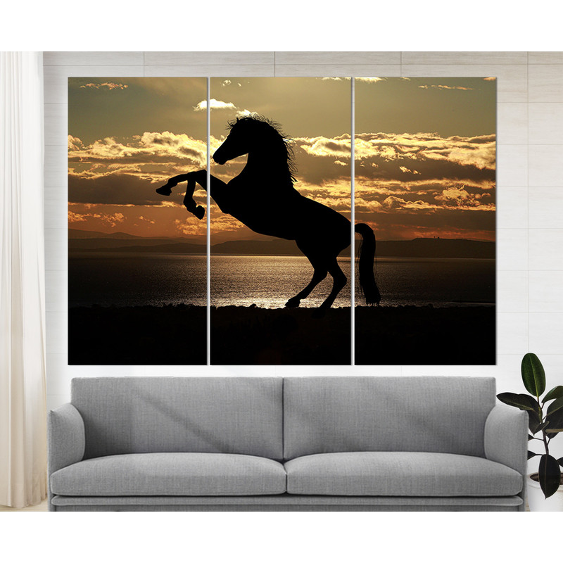 Stallion Horse Silhouette Photography, Horse Canvas Art, Horse Print, Scenic Horse Photo Horse Poster Horse Lover Gift, Horse Art.jpg