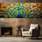 Stunning Peacock Painting Canvas Print, Large Peacock Wall Art, Modern Colorful Wall Decor, Framed and Ready to Hang.jpg