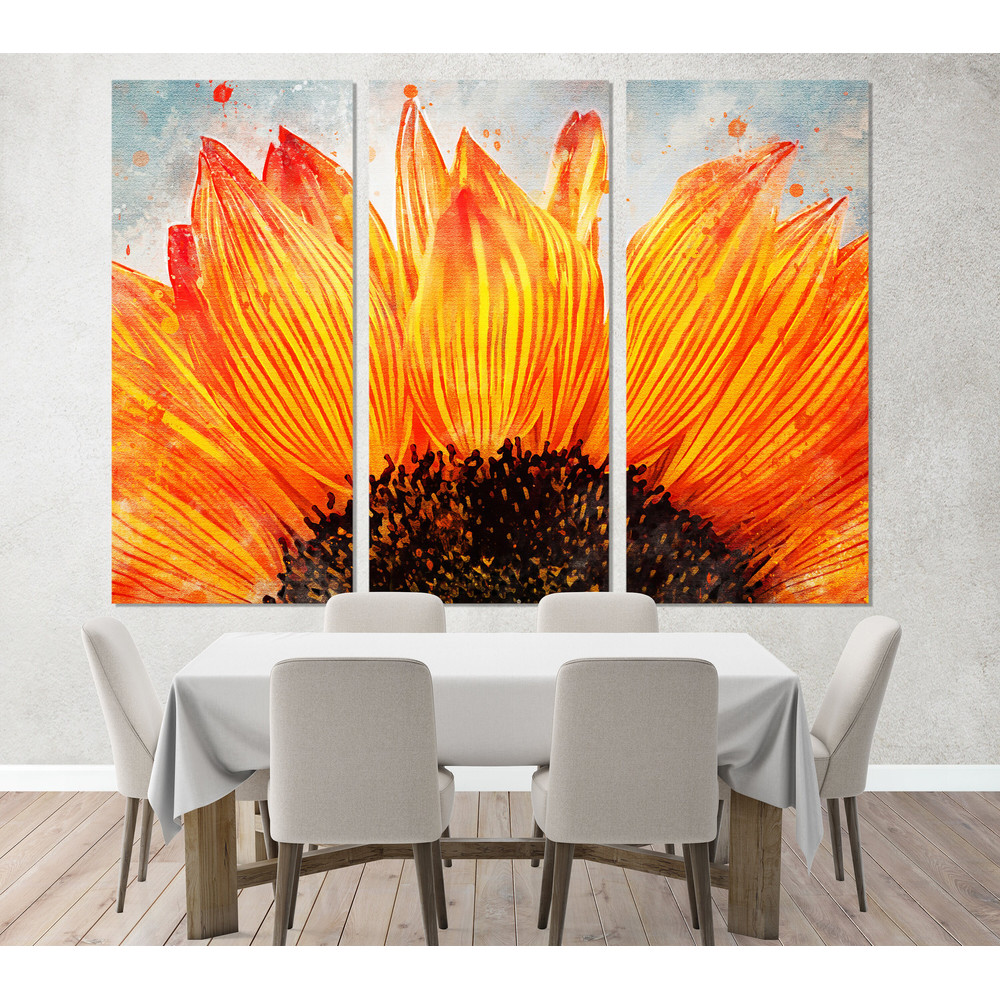 Sunflower Canvas Print, Sunflower Painting, Floral Wall Art, Floral Wall Decor, Sunflower Print , Watercolor Canvas.jpg