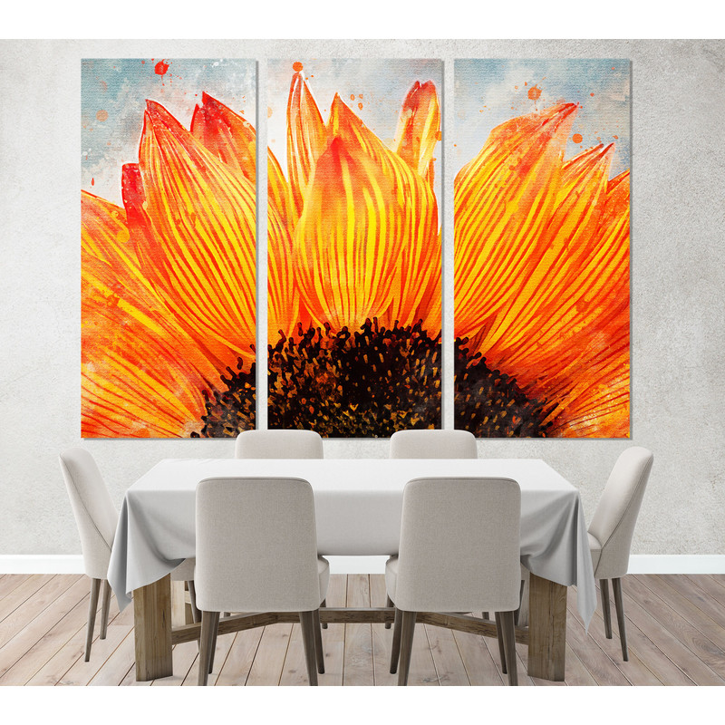 Sunflower Canvas Print, Sunflower Painting, Floral Wall Art, Floral Wall Decor, Sunflower Print , Watercolor Canvas.jpg