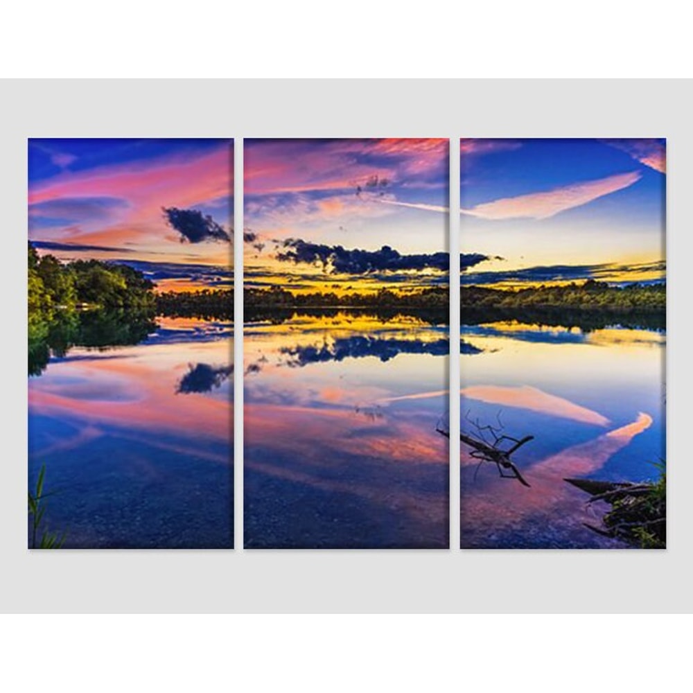 Sunset on the Lake Canvas Print Nature Canvas Art Lake Photo Nature Wall Art Lake Print Nature Landscape Sunset Poster Home Wall Decor.jpg