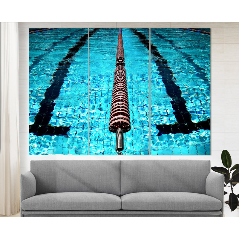 Swimming Pool Underwater Canvas Art, Swimming Wall Art, Swimmer Gift, Abstract Swimming Pool Photo, Water Print Sports Boys Room Home Decor.jpg