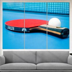 table tennis wall art, ping pong canvas art, table tennis poster, ping pong print tennis bat print t