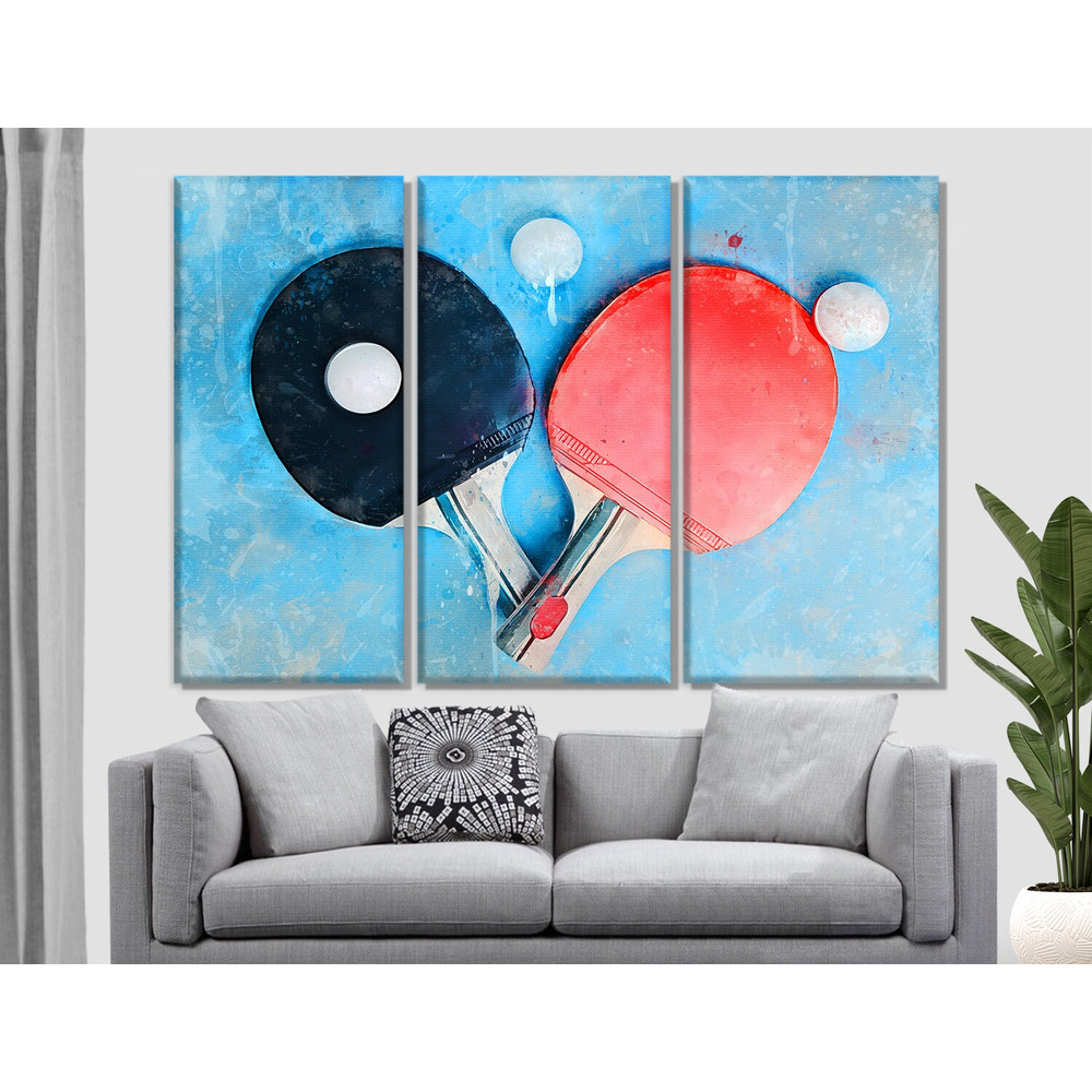 Table Tennis Watercolor Painting Canvas Print, Table Tennis Wall Art, Table Tennis Player Gift, Table Tennis Coach Gift.jpg