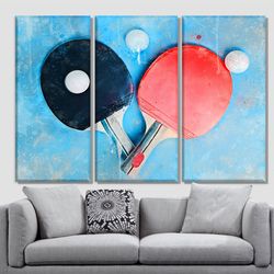 table tennis watercolor painting canvas print, table tennis wall art, table tennis player gift, tabl