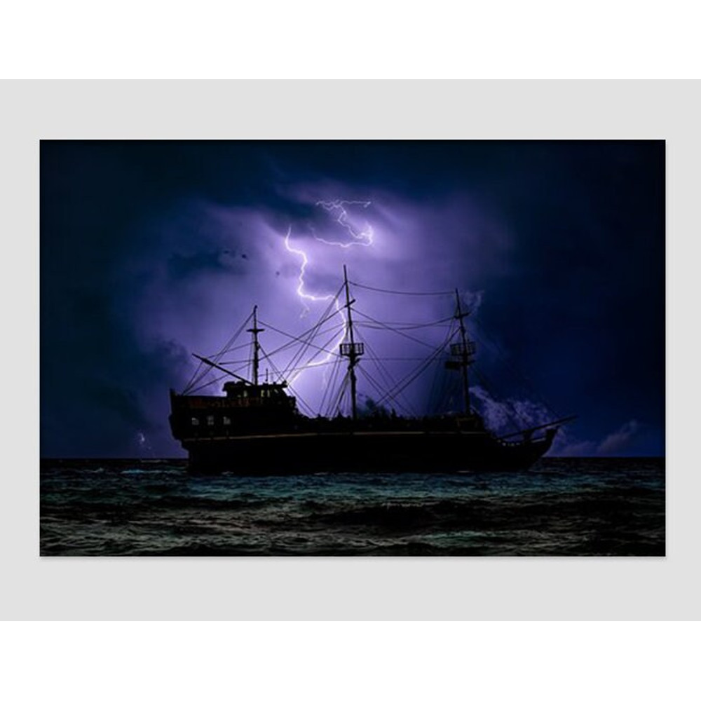 Thunder on the Sea Canvas Art, Pirate Ship Canvas Print.jpg