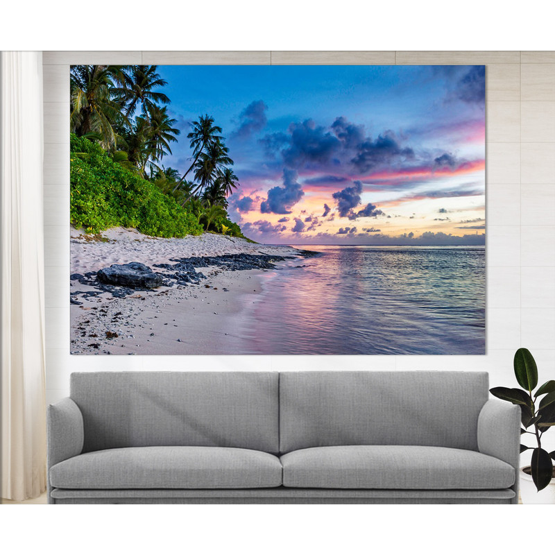 Tropical Beach Canvas Print, Tropical Wall Decor, Ocean Wall Art, Sea Beach Canvas Art.jpg