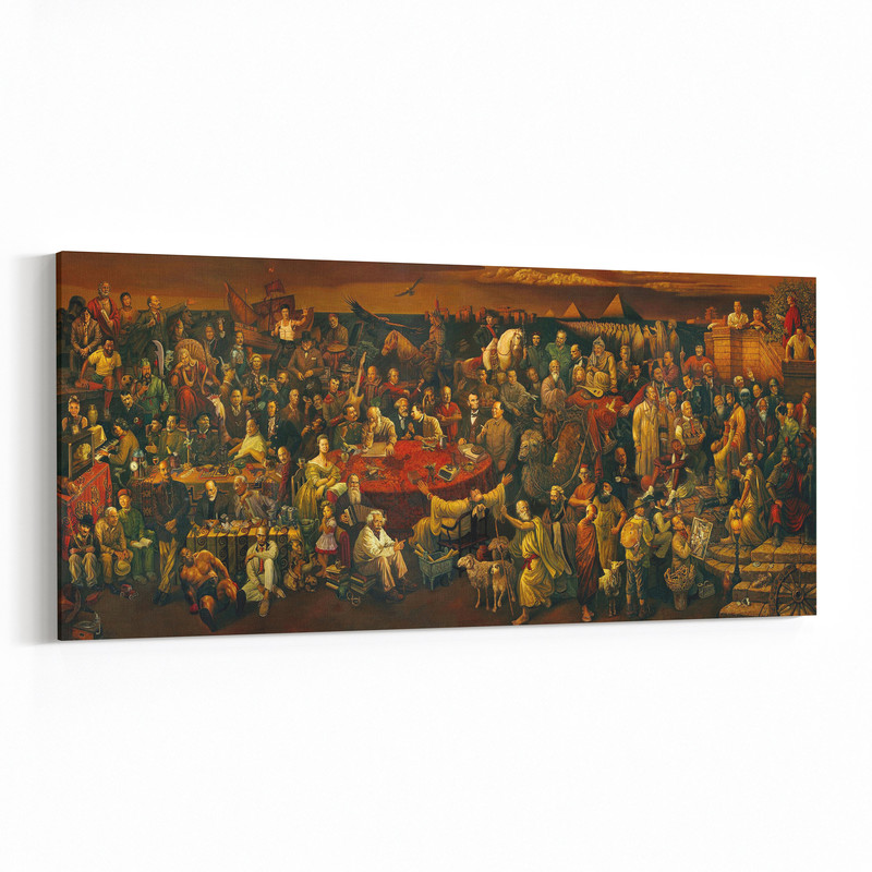 103 Famous People Canvas, Huge Canvas Home Decor, Discussing The Divine Comedy With Dante Decor, Modern Art, Ready to Hang, History Lovers.jpg