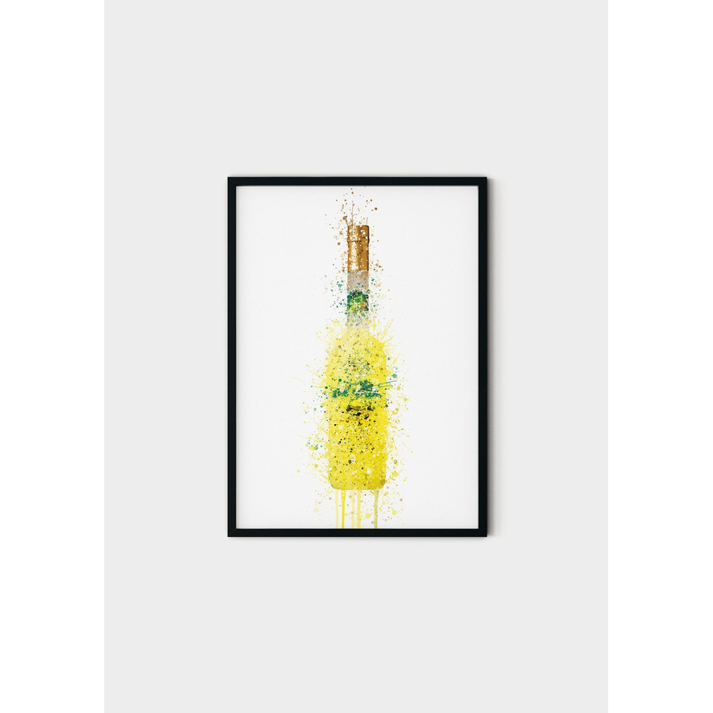 106 Limoncello Liqueur bottle canvas - bar painting, Wall art print alcohol bottle - Limoncello Liqueur painting -alcohol art.jpg