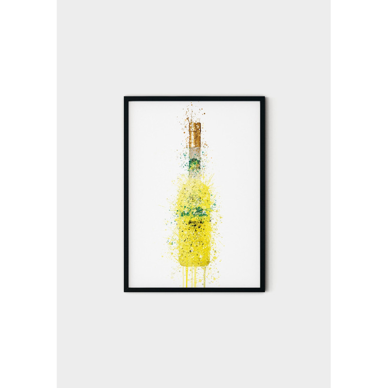 106 Limoncello Liqueur bottle canvas - bar painting, Wall art print alcohol bottle - Limoncello Liqueur painting -alcohol art.jpg