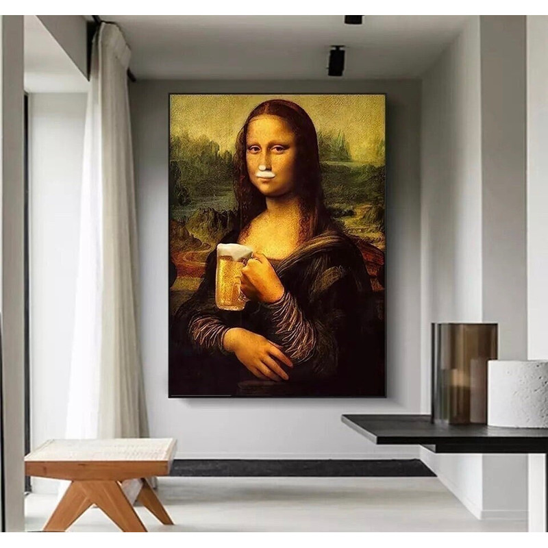 11 Mona Lisa canvas beer pop culture - Da Vinci Print Da Vinci canvas Mona Lisa canvas funny - Birthday Gift Idea Home - pop art.jpg