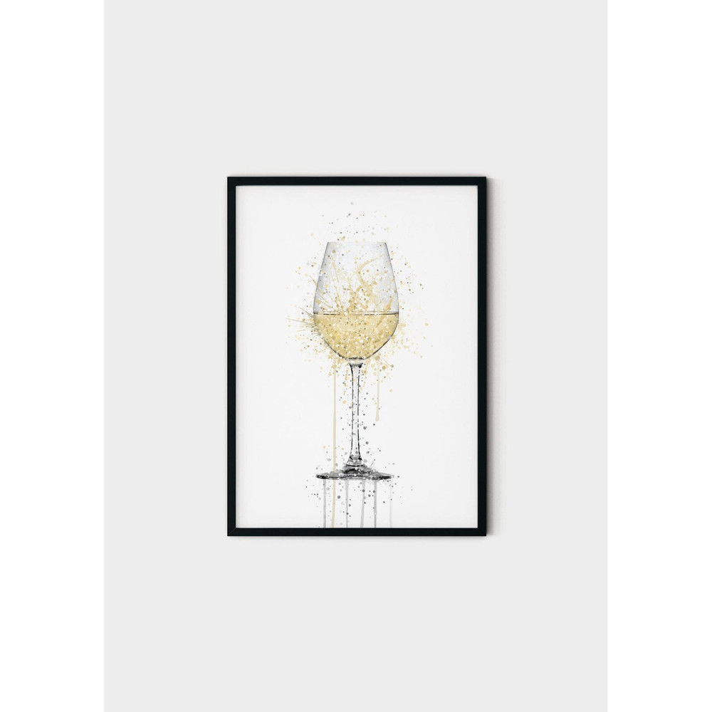 117 White Wine Glass Canvas - wine glass Wall Art - Wine glass wall art print - white wine glass painting, wine glass canvas.jpg