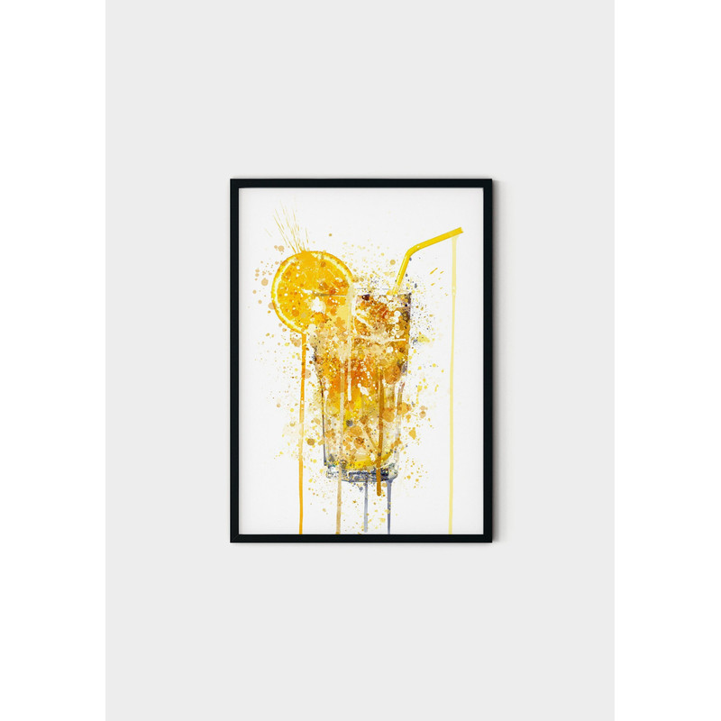 121 Long Island Orange Cocktail - Wall Art Print - Wall Art Print Long Orange Cocktail - Orange Cocktail Painting.jpg