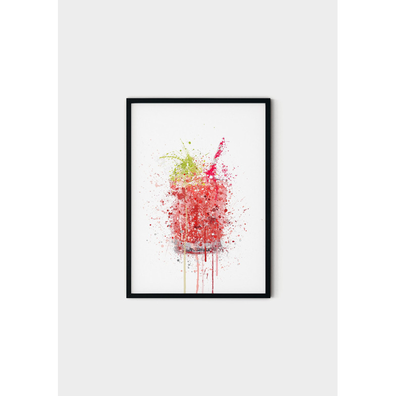 124 Strawberry Short Cocktail - Strawberry Cocktail Wall Art - Strawberry Wall Art Print Cocktail - Strawberry Cocktail painting.jpg