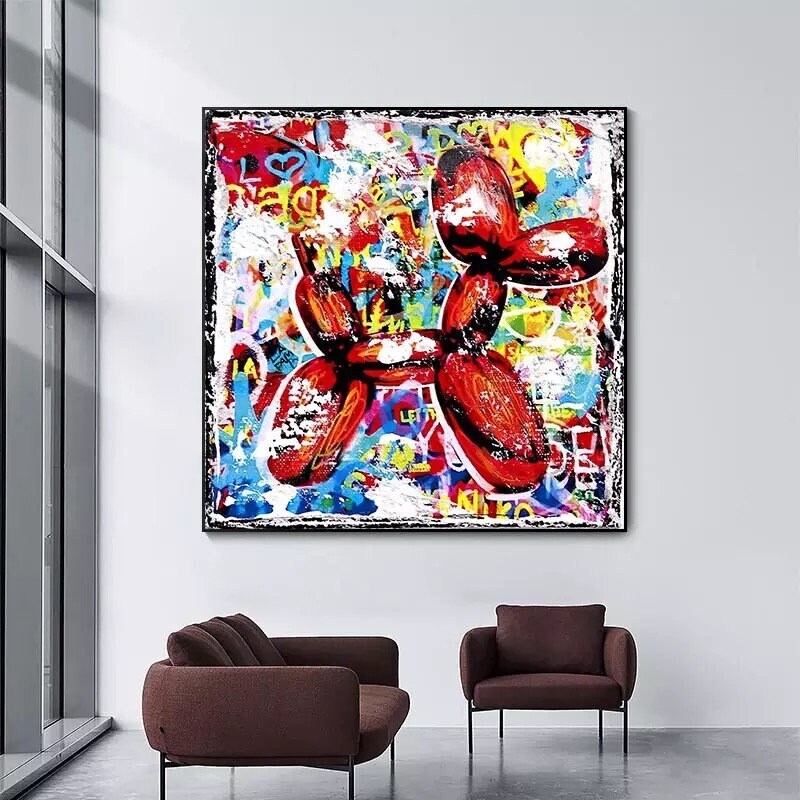 134 Canvas Pop Art dog balloon - painting pop culture - painting graffiti - canvas street art - painting dog balloon - dog balloon wall art.jpg