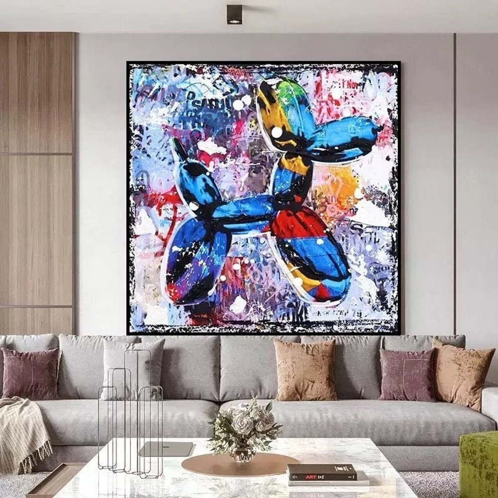135 Pop Art balloon dog canvas - pop culture painting - graffiti painting - canvas street art - balloon dog painting - dog balloon wall art.jpg