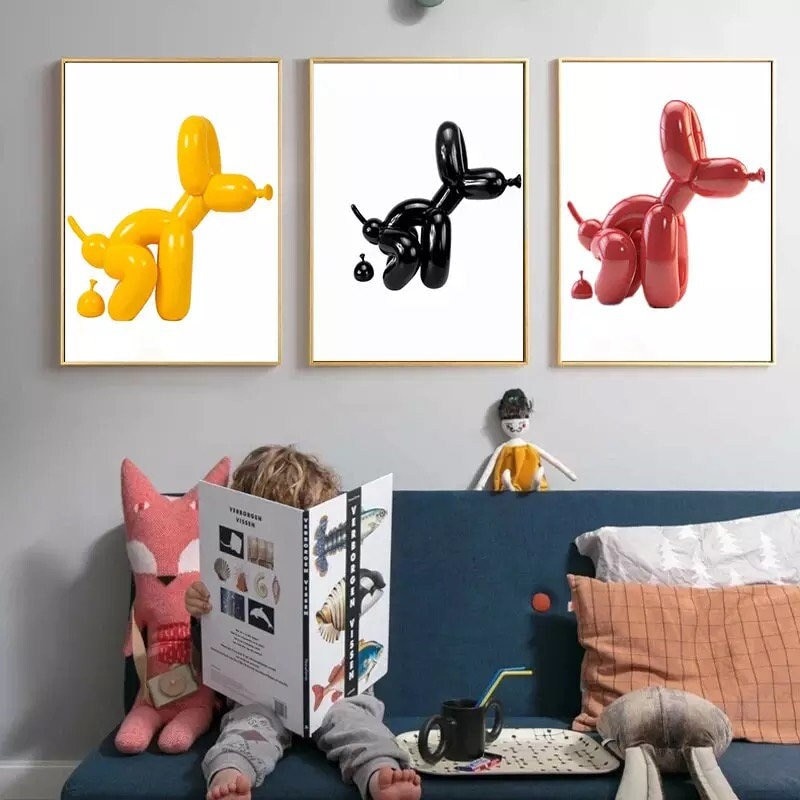 136 Balloon dog canvas - pop art painting - toilet painting - wc canvas - balloon dog painting - balloon dog wall art - wc wall art.jpg